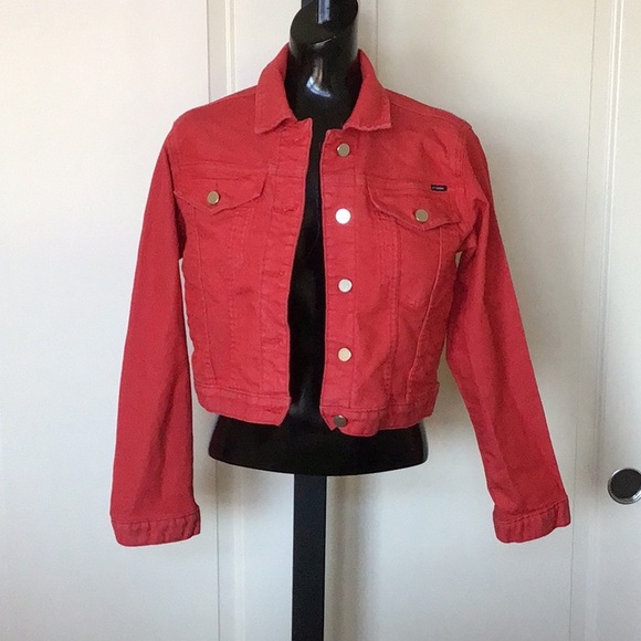 Red Volcom Women’s Jean Jacket Small - Picture 1 of 8